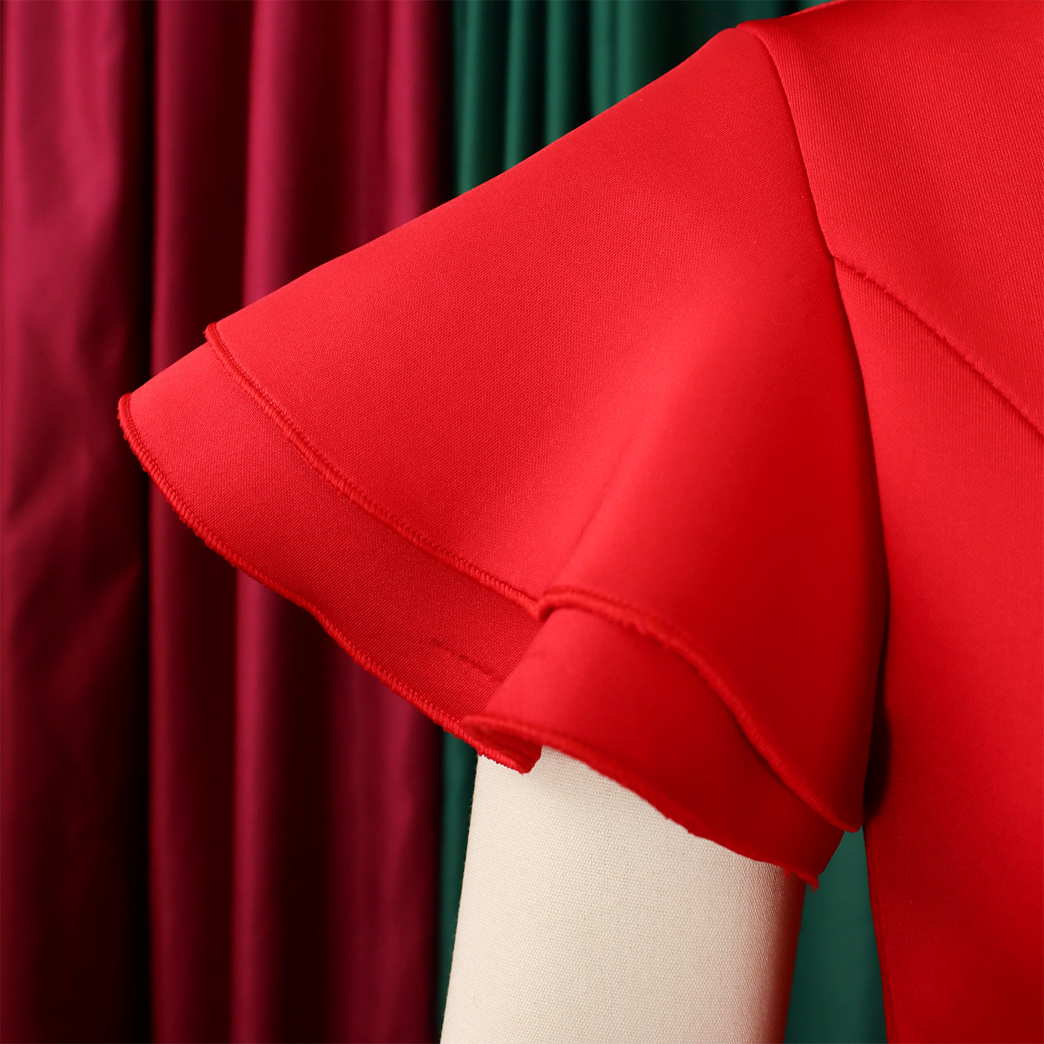 CM.YAYA Women Short Ruffles Sleeve O-neck Ribbon Bodycon Midi Dress 2025 Street Africa OL Evening Sexy Party Dresses Vestido