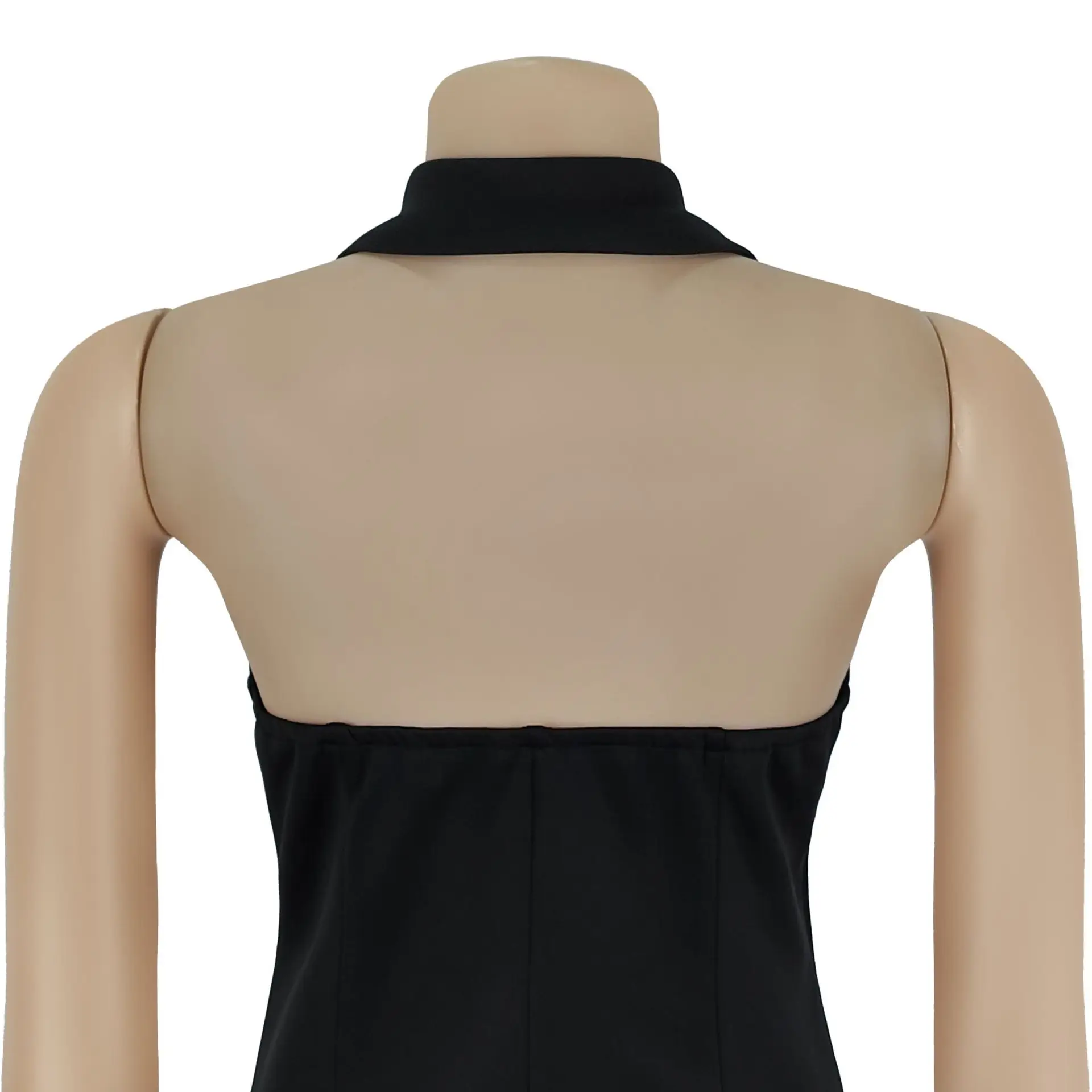 GLCMYAYA Women Flare Sleeveless V-neck Backless Pleated Mini Dress 2026 Fall Sexy Elegant Vacation Party Birthday Dresses