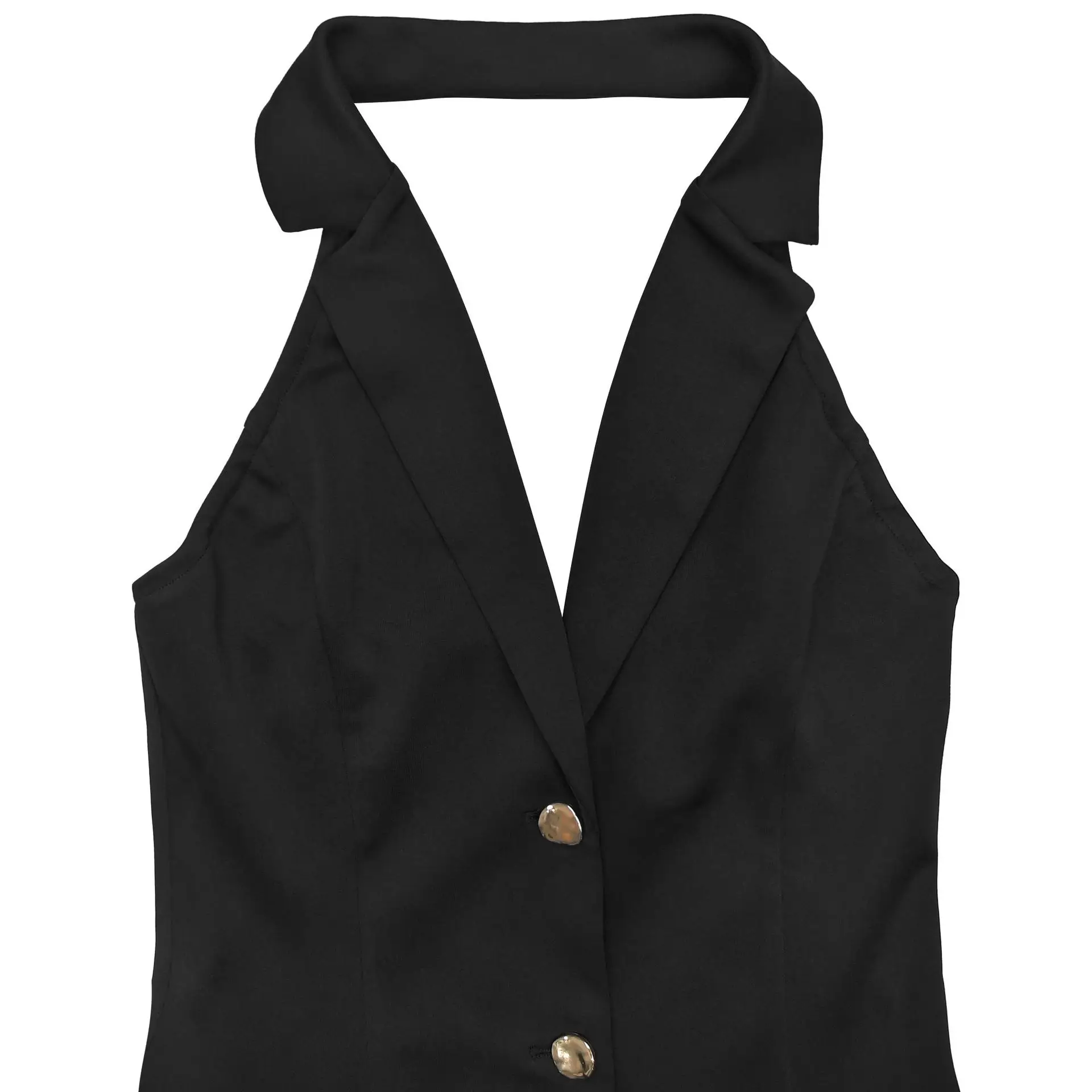 GLCMYAYA Women Flare Sleeveless V-neck Backless Pleated Mini Dress 2026 Fall Sexy Elegant Vacation Party Birthday Dresses