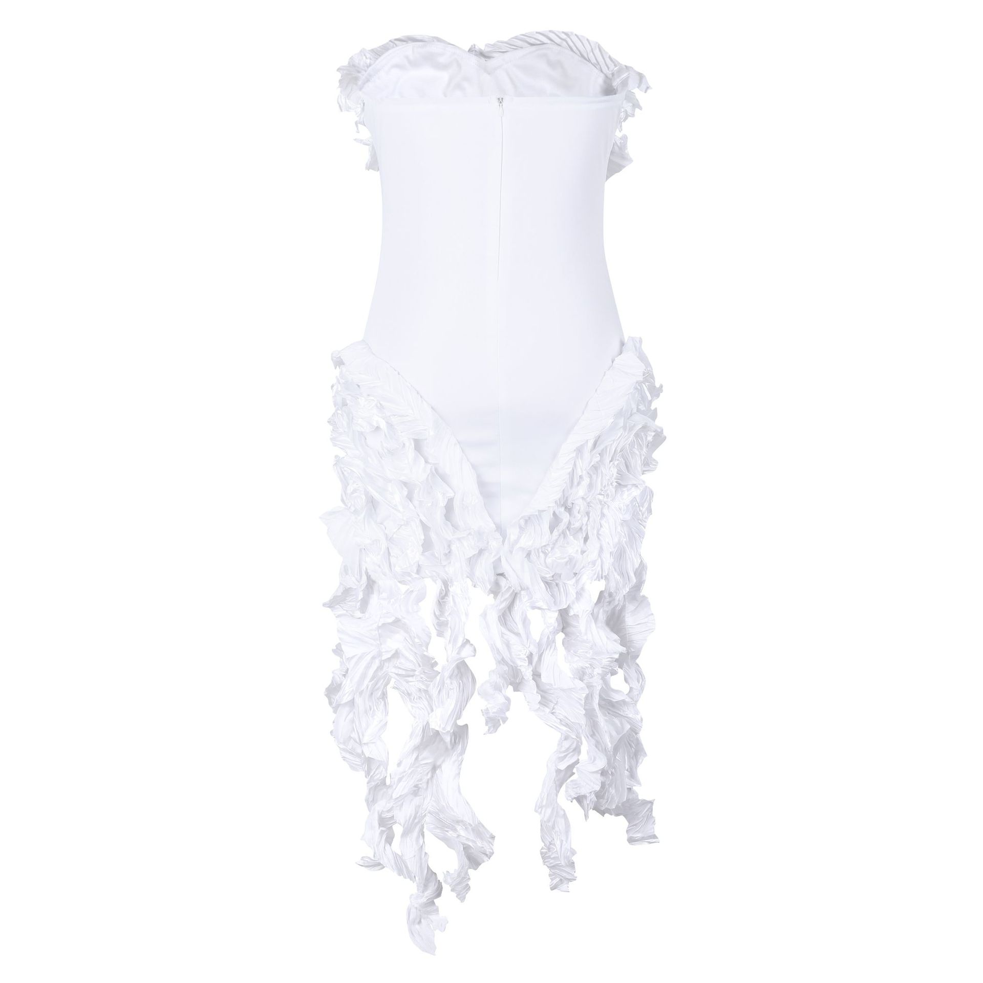 CM.YAYA Women Strapless Ruffles Tassel Splicing Irregular Birthday Bodycon Midi Maxi Dress 2023 Even Sexy Party Dresses Vestidos CM.YAYA Women Strapless Ruffles Tassel Splicing Irregular Birthday Bodycon Midi Maxi Dress 2023 Even Sexy Party Dresses Vestidos