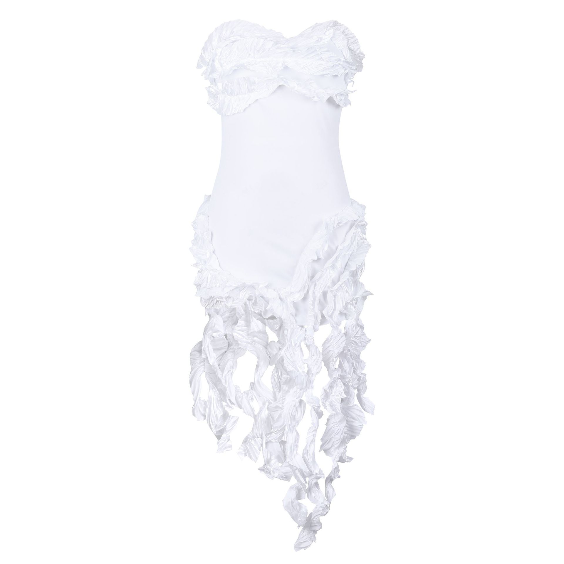 CM.YAYA Women Strapless Ruffles Tassel Splicing Irregular Birthday Bodycon Midi Maxi Dress 2023 Even Sexy Party Dresses Vestidos CM.YAYA Women Strapless Ruffles Tassel Splicing Irregular Birthday Bodycon Midi Maxi Dress 2023 Even Sexy Party Dresses Vestidos