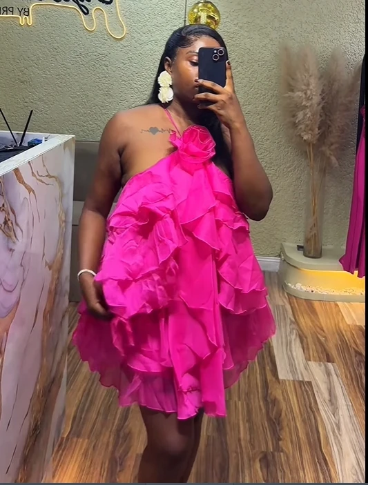 CM.YAYA Women Sleeveless Cascading Ruffles Smock Big Swing Dress 2025 Birthday Vacation Street Summer Party Dresses Vestidos