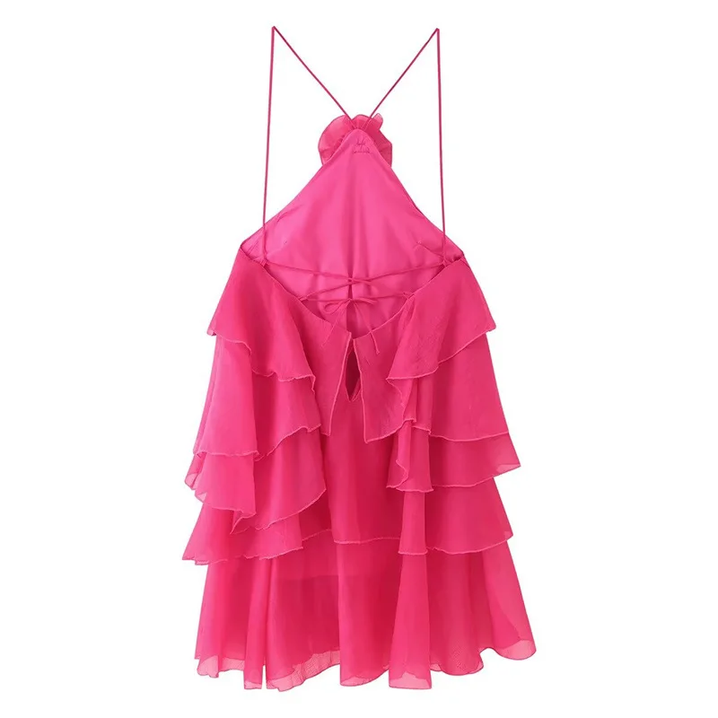 CM.YAYA Women Sleeveless Cascading Ruffles Smock Big Swing Dress 2025 Birthday Vacation Street Summer Party Dresses Vestidos