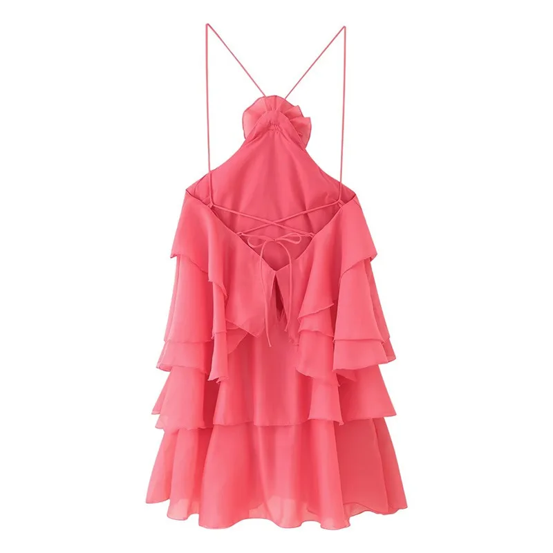 CM.YAYA Women Sleeveless Cascading Ruffles Smock Big Swing Dress 2025 Birthday Vacation Street Summer Party Dresses Vestidos