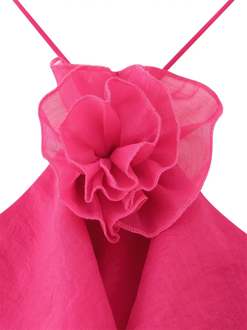 CM.YAYA Women Sleeveless Cascading Ruffles Smock Big Swing Dress 2025 Birthday Vacation Street Summer Party Dresses Vestidos