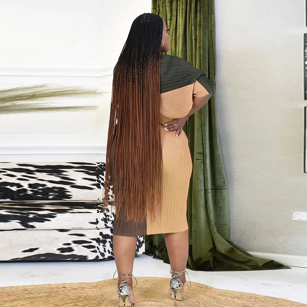 CM.YAYA Elegant Women Pleated Batwing Long Sleeve V-neck Slim Maxi Long Dress INS Fashion Autumn Winter Ruched Dresses Vestidos