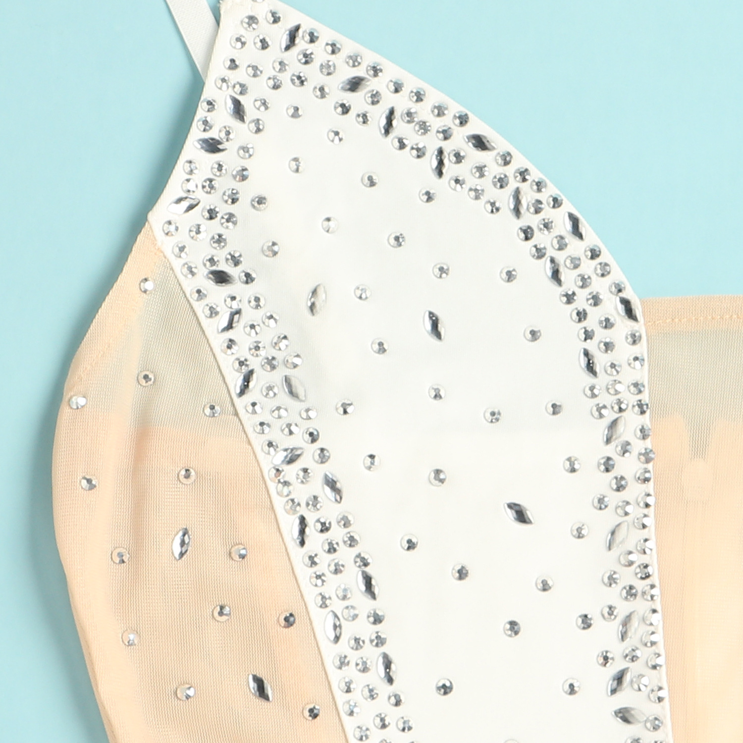 CM.YAYA Evening Dresses  Women Diamonds Hot Drill Spaghetti Strap Mesh Patchwork High Low Asymmetrical Maxi Sexy Prom Dress