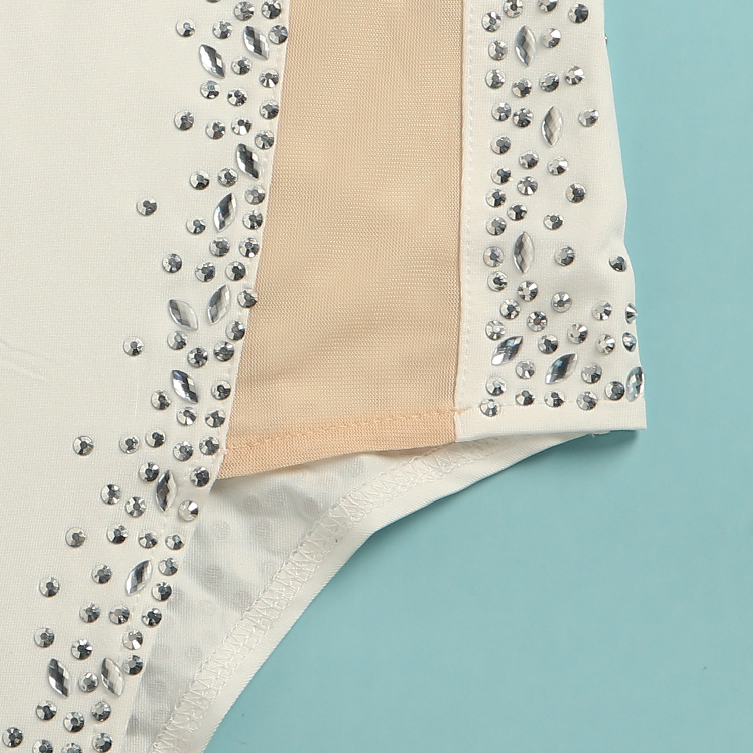 CM.YAYA Evening Dresses  Women Diamonds Hot Drill Spaghetti Strap Mesh Patchwork High Low Asymmetrical Maxi Sexy Prom Dress