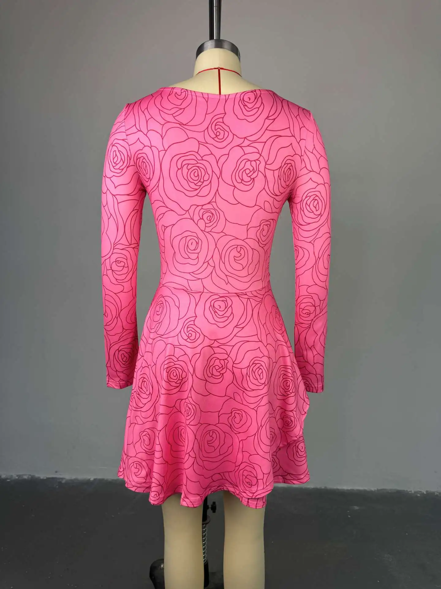 CM.YAYA Women Floral Printed Long Sleeve Bowknot Square Collar Mini Dress 2025 Evening Sexy Beach Party Birthday Street Dresses