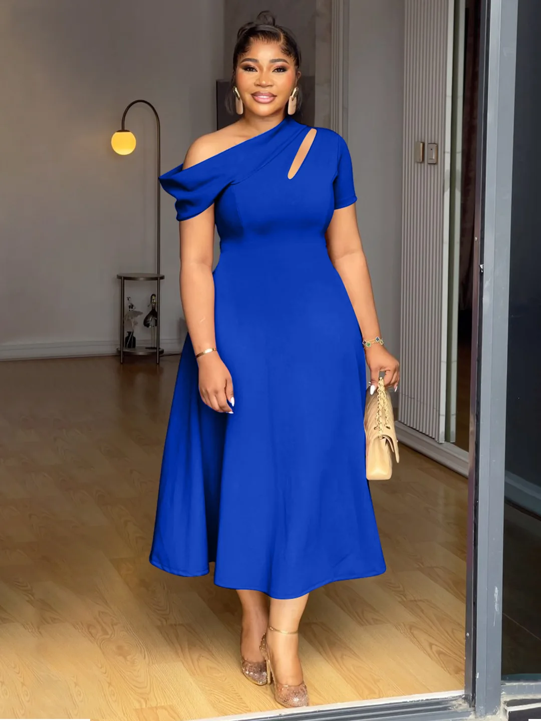 CM.YAYA Plus Size Women Off Shoulder Big Swing A-line Short Sleeve Maxi Long Dress 2025 Birthday Vacation Sexy Party Dresses CM.YAYA Plus Size Women Off Shoulder Big Swing A-line Short Sleeve Maxi Long Dress 2025 Birthday Vacation Sexy Party Dresses