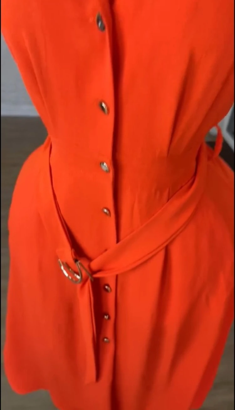 GLCMYAYA Women Single Breasted Short Sleeve with Sashes Shirt Dress 2025 Summer Vacation Holiday Party Birthday Dresses Vestiods