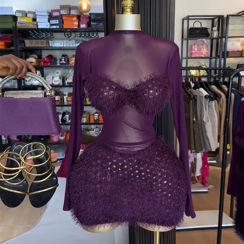 GLCMYAYA Street Women V-neck Long Sleeve Bodycon Midi Mini Dress 2025 Fall Vacation Sexy Evening Party Dresses Vestidos