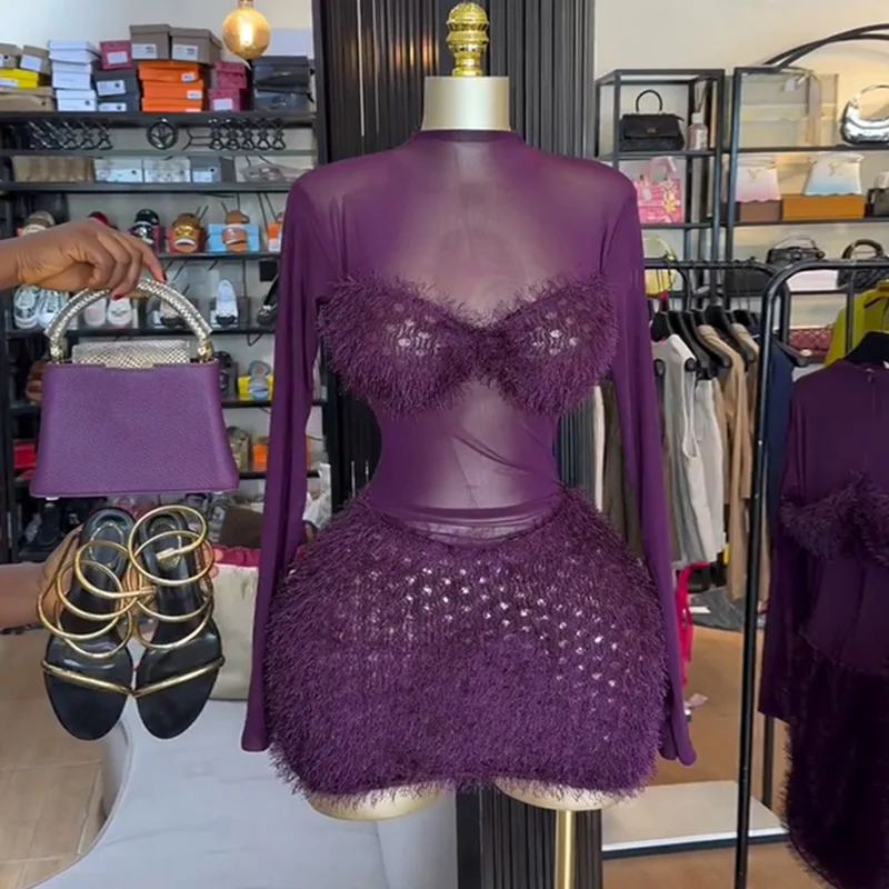 GLCMYAYA Street Women V-neck Long Sleeve Bodycon Midi Mini Dress 2025 Fall Vacation Sexy Evening Party Dresses Vestidos