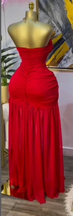 CM.YAYA Women Stacked Ruched Draped High Split Pleated Maxi Long Bodycon Dress 2025 Holiday Birthday Club Party Evening Dresses CM.YAYA Women Stacked Ruched Draped High Split Pleated Maxi Long Bodycon Dress 2025 Holiday Birthday Club Party Evening Dresses