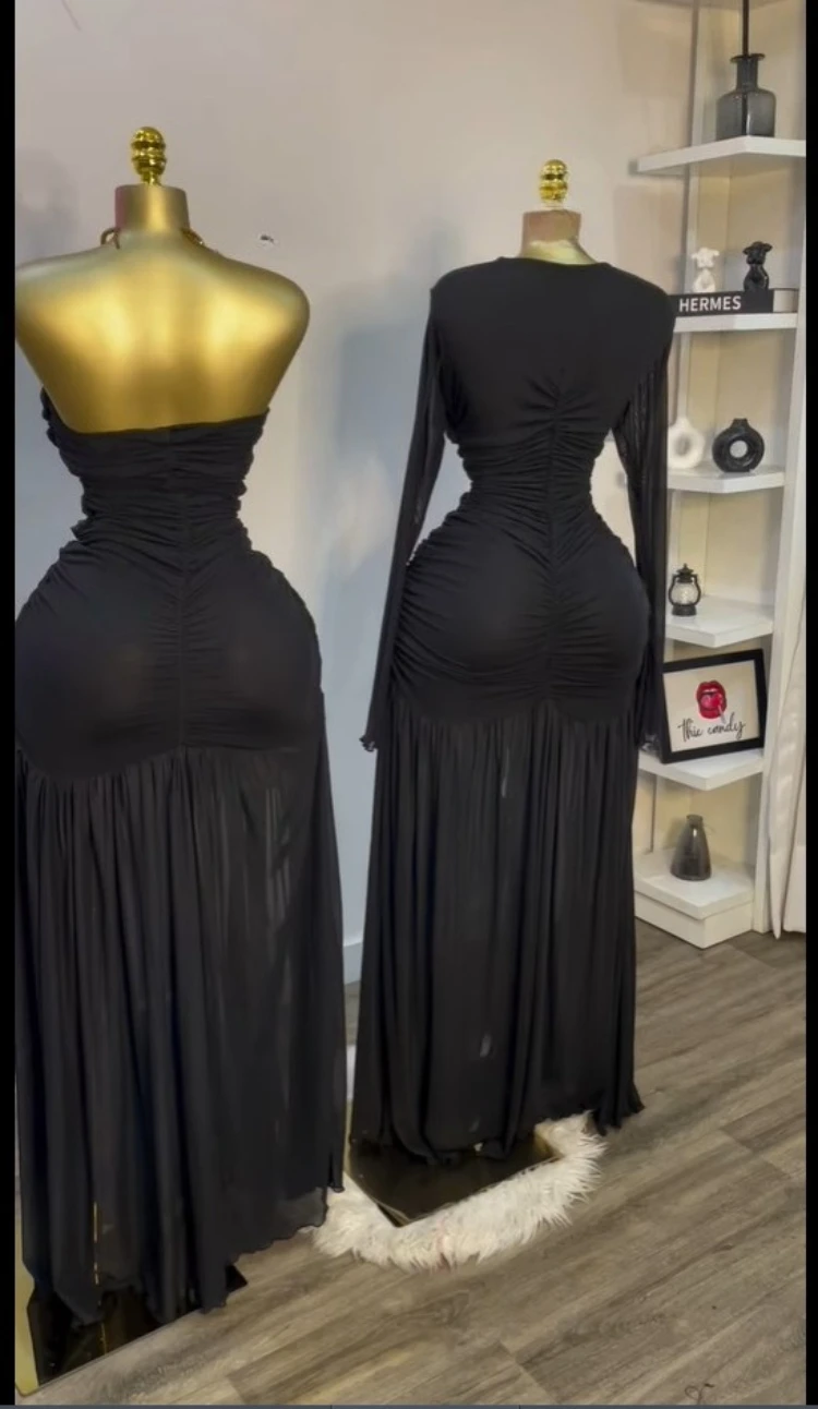 CM.YAYA Women Stacked Ruched Draped High Split Pleated Maxi Long Bodycon Dress 2025 Holiday Birthday Club Party Evening Dresses CM.YAYA Women Stacked Ruched Draped High Split Pleated Maxi Long Bodycon Dress 2025 Holiday Birthday Club Party Evening Dresses