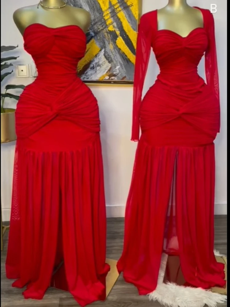 CM.YAYA Women Stacked Ruched Draped High Split Pleated Maxi Long Bodycon Dress 2025 Holiday Birthday Club Party Evening Dresses CM.YAYA Women Stacked Ruched Draped High Split Pleated Maxi Long Bodycon Dress 2025 Holiday Birthday Club Party Evening Dresses