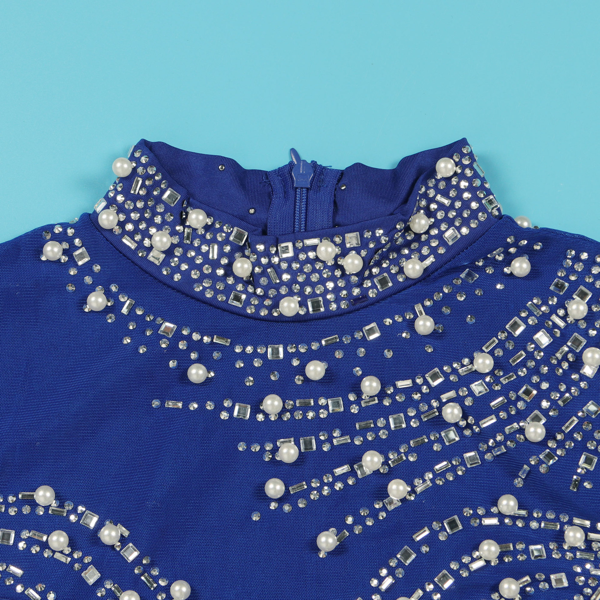 CM.YAYA Women Long Sleeve Diamonds Hot Rhinestones High Side Split Mermaid Midi Maxi Dress 2024 Even Sexy Party Dresses Vestidos