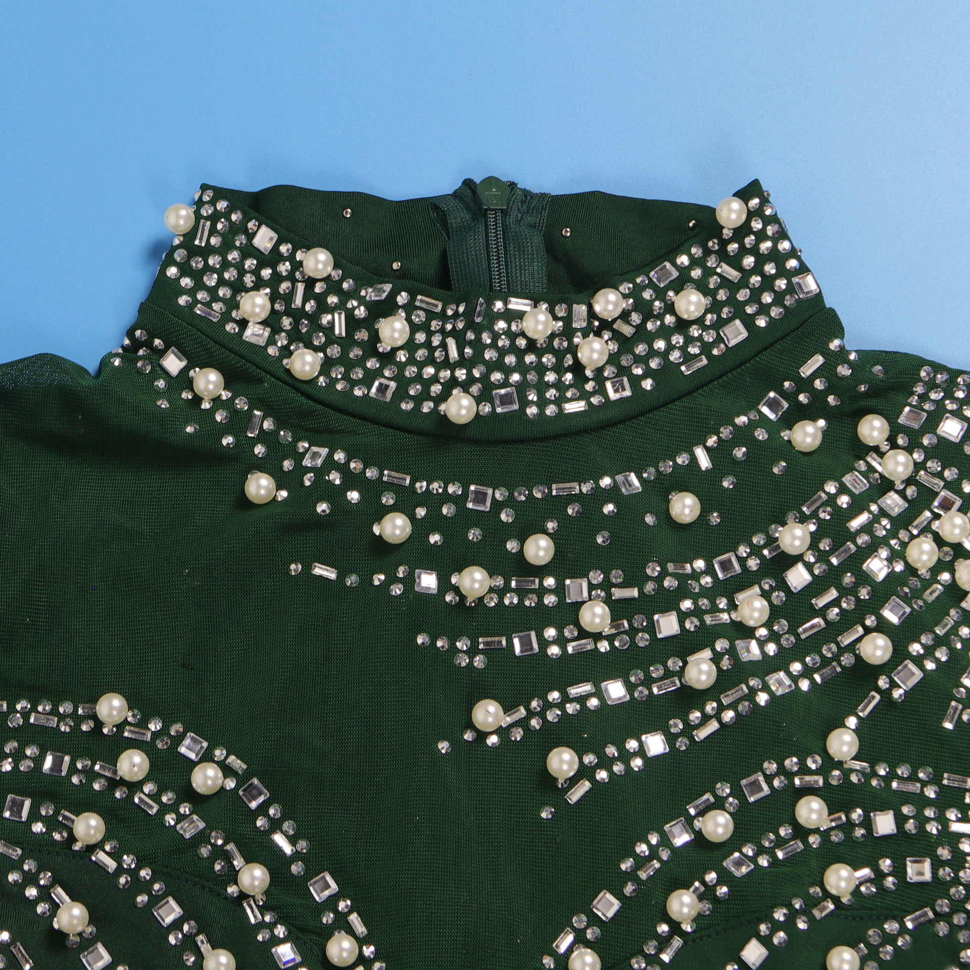 CM.YAYA Women Long Sleeve Diamonds Hot Rhinestones High Side Split Mermaid Midi Maxi Dress 2024 Even Sexy Party Dresses Vestidos