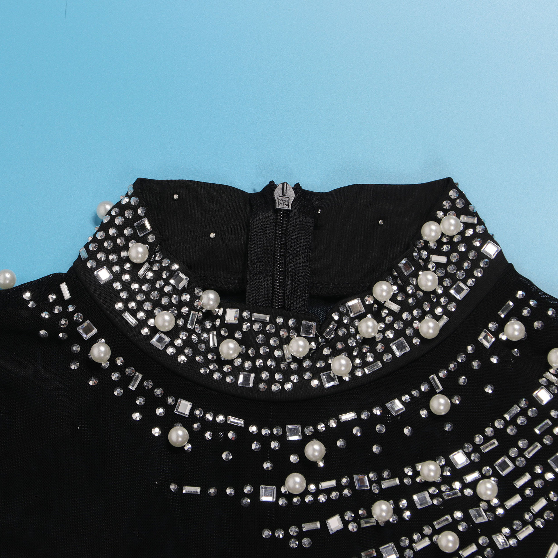 CM.YAYA Women Long Sleeve Diamonds Hot Rhinestones High Side Split Mermaid Midi Maxi Dress 2024 Even Sexy Party Dresses Vestidos