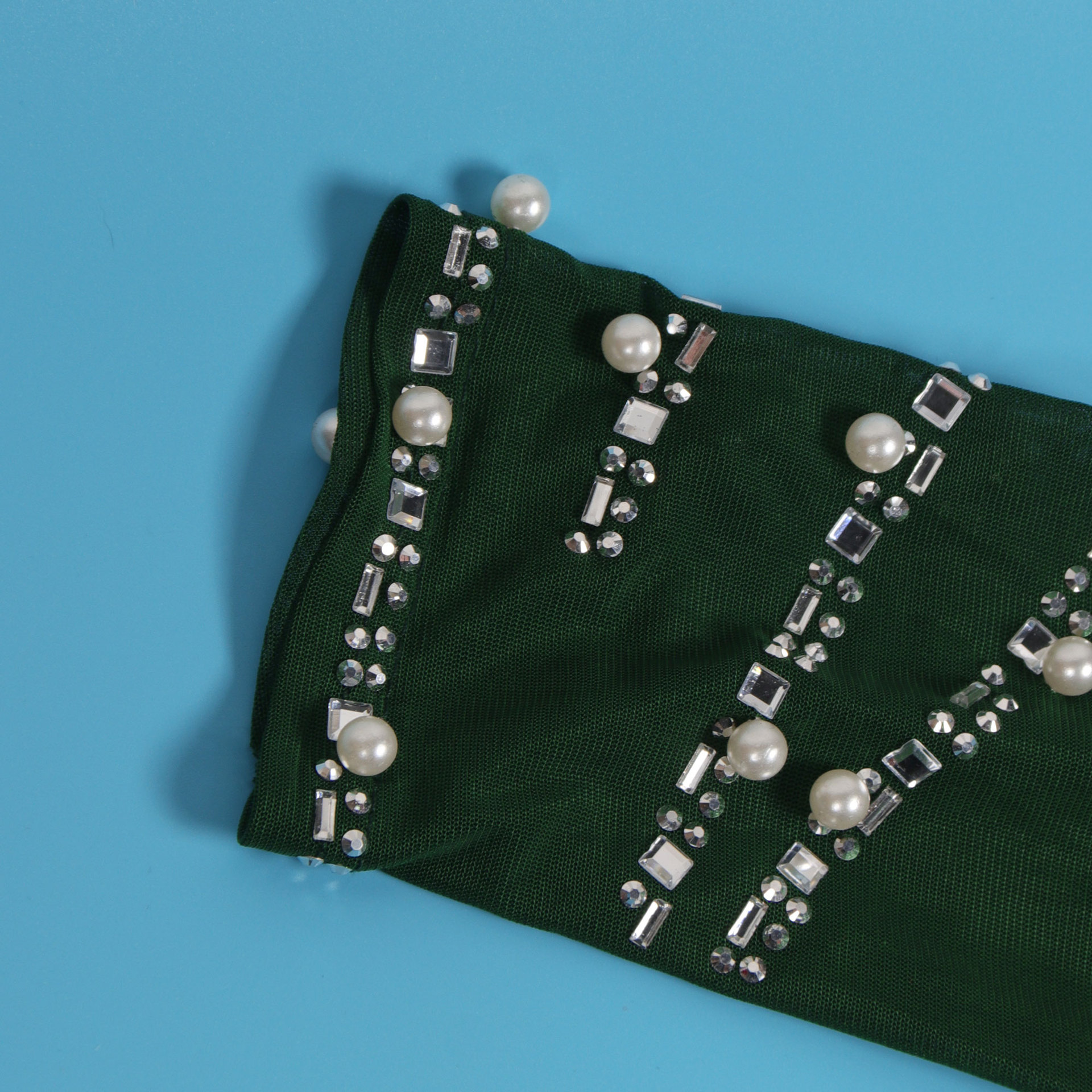 CM.YAYA Women Long Sleeve Diamonds Hot Rhinestones High Side Split Mermaid Midi Maxi Dress 2024 Even Sexy Party Dresses Vestidos