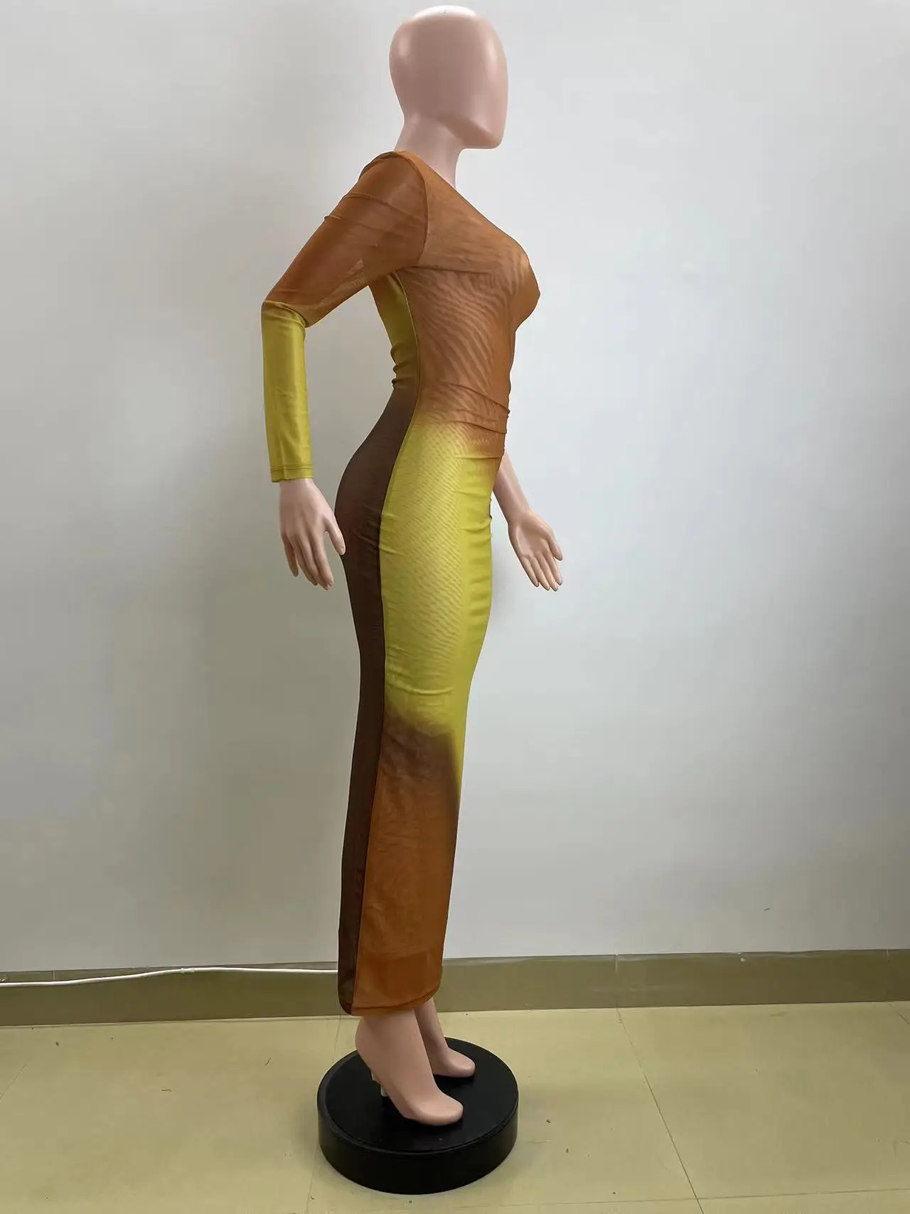 CM.YAYA Autumn One Full Sleeve Skew Collar Long Maxi Dress Street Women Mesh See Through Party Night Evening Vestidos Dresses CM.YAYA Autumn One Full Sleeve Skew Collar Long Maxi Dress Street Women Mesh See Through Party Night Evening Vestidos Dresses