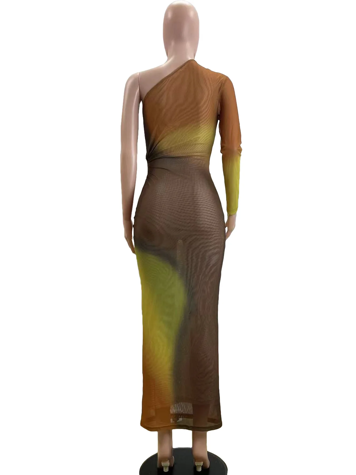 CM.YAYA Autumn One Full Sleeve Skew Collar Long Maxi Dress Street Women Mesh See Through Party Night Evening Vestidos Dresses CM.YAYA Autumn One Full Sleeve Skew Collar Long Maxi Dress Street Women Mesh See Through Party Night Evening Vestidos Dresses