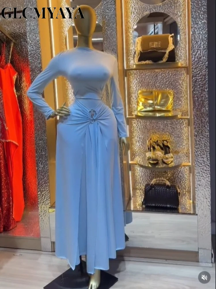 CM.YAYA Women’s Roll Splicing Waist Stacked Ruched A-line Maxi Formal Dress 2026 Education Party Cocktail Night Street Dresses CM.YAYA Women's Roll Splicing Waist Stacked Ruched A-line Maxi Formal Dress 2026 Education Party Cocktail Night Street Dresses