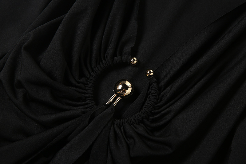 CM.YAYA Women's Roll Splicing Waist Stacked Ruched A-line Maxi Formal Dress 2026 Education Party Cocktail Night Street Dresses