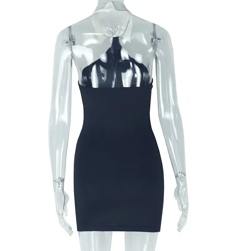 CM.YAYA Women Sleeveless Off Shoulder Mini Dress 2025 Summer Backless Sexy Birthday Evening Night Party Vestidos Dresses