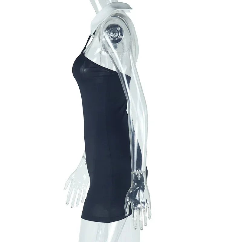 CM.YAYA Women Sleeveless Off Shoulder Mini Dress 2025 Summer Backless Sexy Birthday Evening Night Party Vestidos Dresses