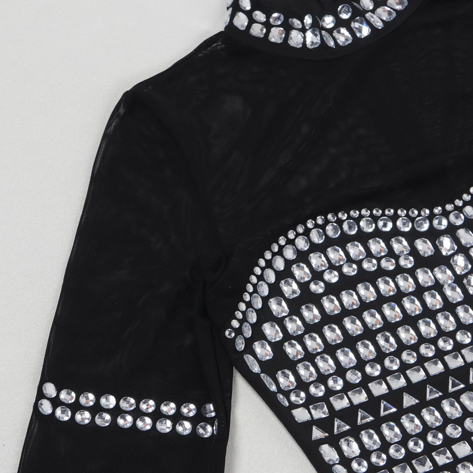 CM.YAYA Women Full Sleeve Diamonds Mesh Rhinestones High Side Split Mermaid Maxi Long Dress Evening Sexy Party Dresses Vestidos CM.YAYA Women Full Sleeve Diamonds Mesh Rhinestones High Side Split Mermaid Maxi Long Dress Evening Sexy Party Dresses Vestidos