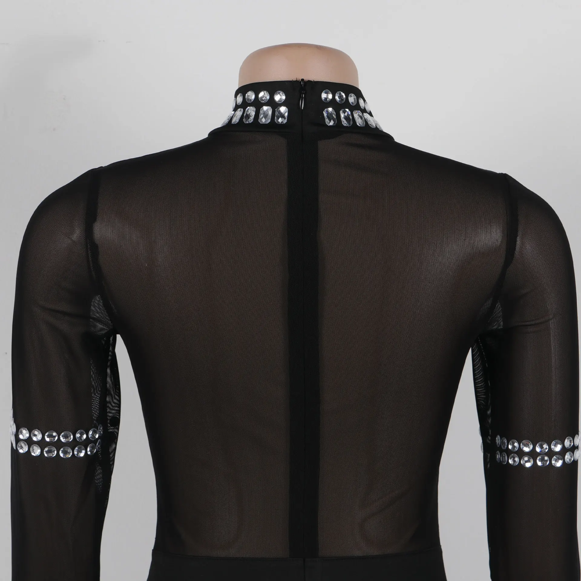 CM.YAYA Women Full Sleeve Diamonds Mesh Rhinestones High Side Split Mermaid Maxi Long Dress Evening Sexy Party Dresses Vestidos CM.YAYA Women Full Sleeve Diamonds Mesh Rhinestones High Side Split Mermaid Maxi Long Dress Evening Sexy Party Dresses Vestidos