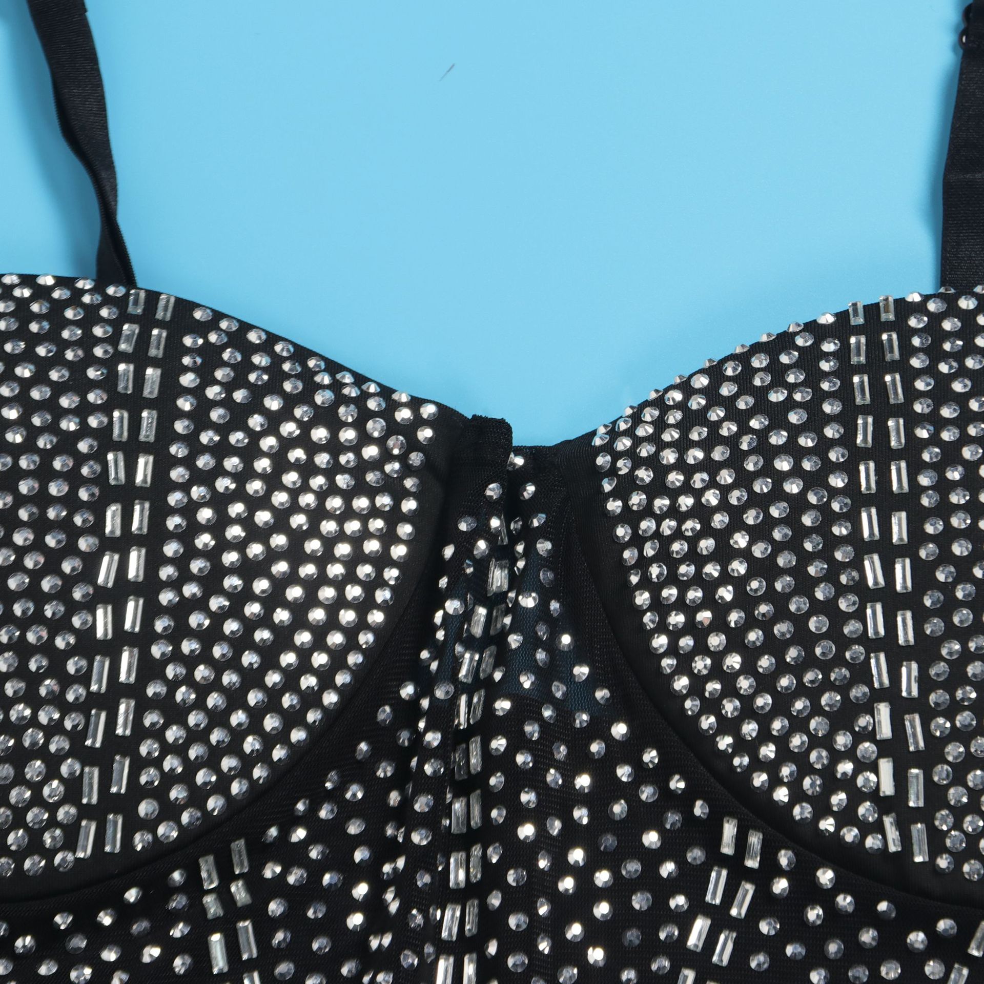 CM.YAYA Women Mesh Diamonds Hot Rhinestones Cake Style Big Swing Strap Bodycon Midi Dress 2023 Sexy Party Even Dresses Vestidos