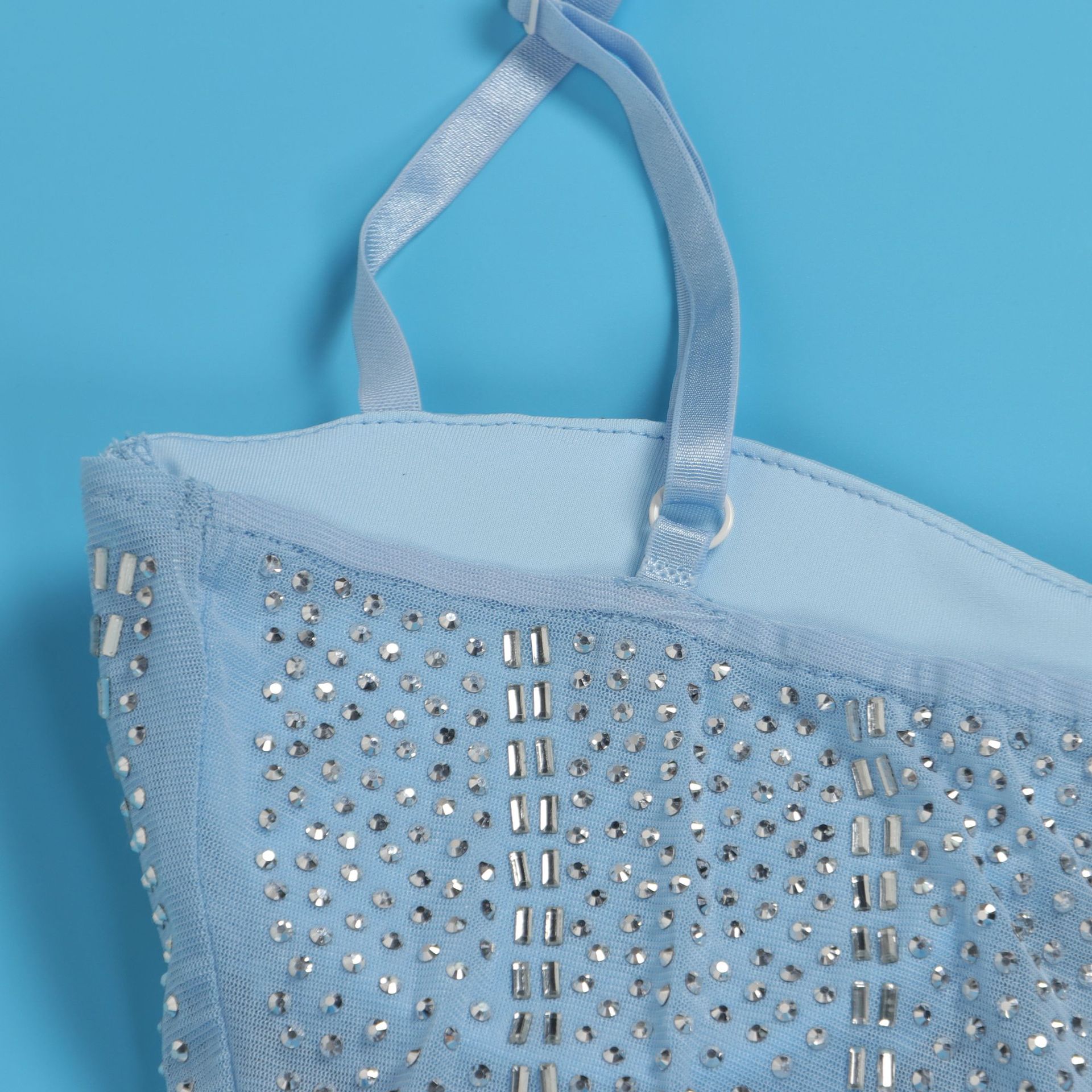 CM.YAYA Women Mesh Diamonds Hot Rhinestones Cake Style Big Swing Strap Bodycon Midi Dress 2023 Sexy Party Even Dresses Vestidos