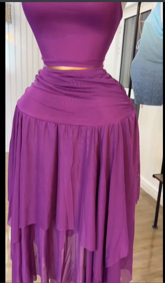 CM.YAYA Women Tie Up Shoulder Sleeveless Knit Tank Top and Irregular Maxi Long Skirt Suit 2025 Summer Two 2 Piece Set Outfits