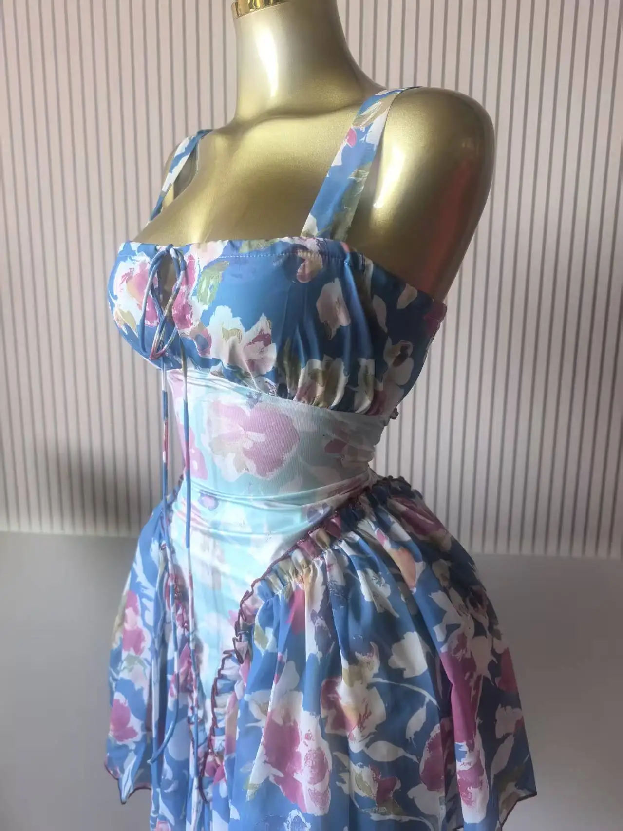 GLCMYAYA Women Patchwork Strap with Scarf A-line Maxi Long Dress 2025 Female Vacation Holiday Party Birthday Dresses Vestidos