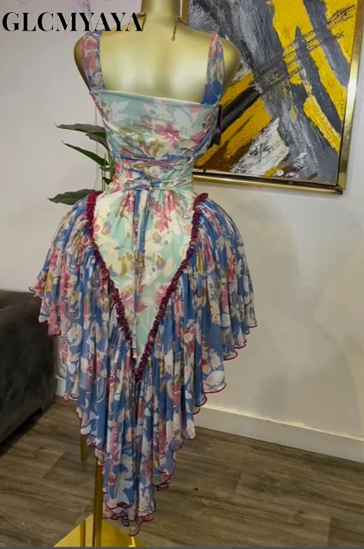 GLCMYAYA Women Patchwork Strap with Scarf A-line Maxi Long Dress 2025 Female Vacation Holiday Party Birthday Dresses Vestidos