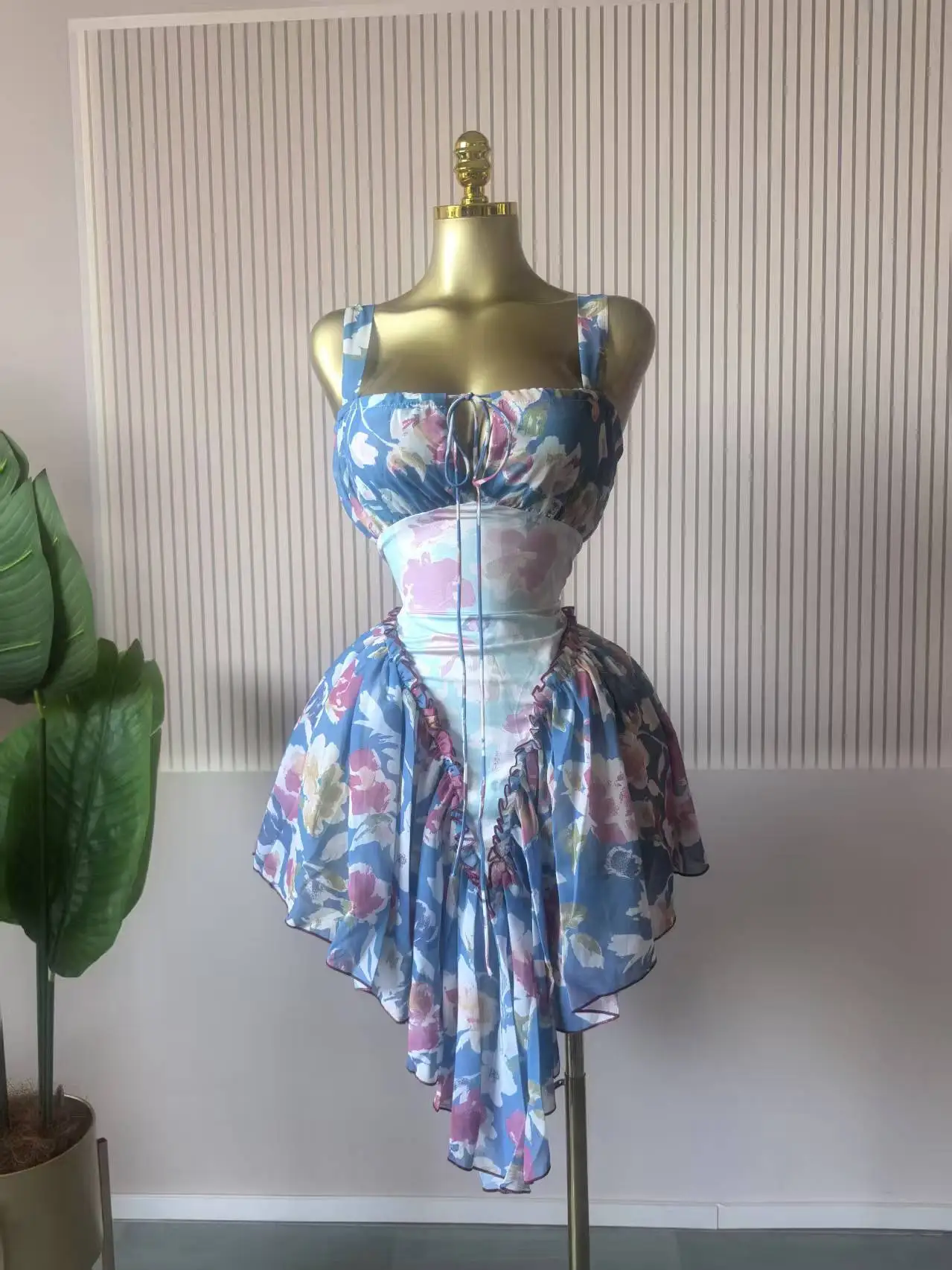 GLCMYAYA Women Patchwork Strap with Scarf A-line Maxi Long Dress 2025 Female Vacation Holiday Party Birthday Dresses Vestidos