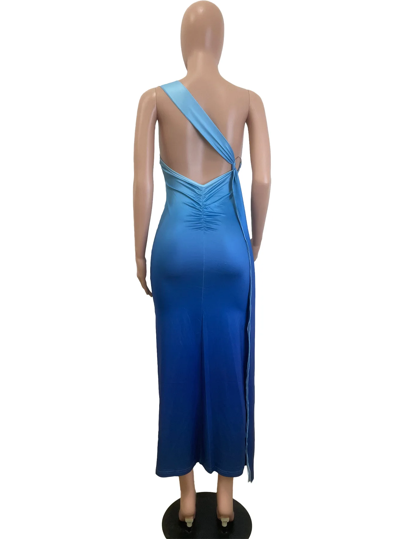 CM.YAYA Women Stacked Sleeveless Skew Collar Gradient Maxi Bodycon Long Dress 2025 Spring Evening Sexy Party Dresses Vestidos CM.YAYA Women Stacked Sleeveless Skew Collar Gradient Maxi Bodycon Long Dress 2025 Spring Evening Sexy Party Dresses Vestidos