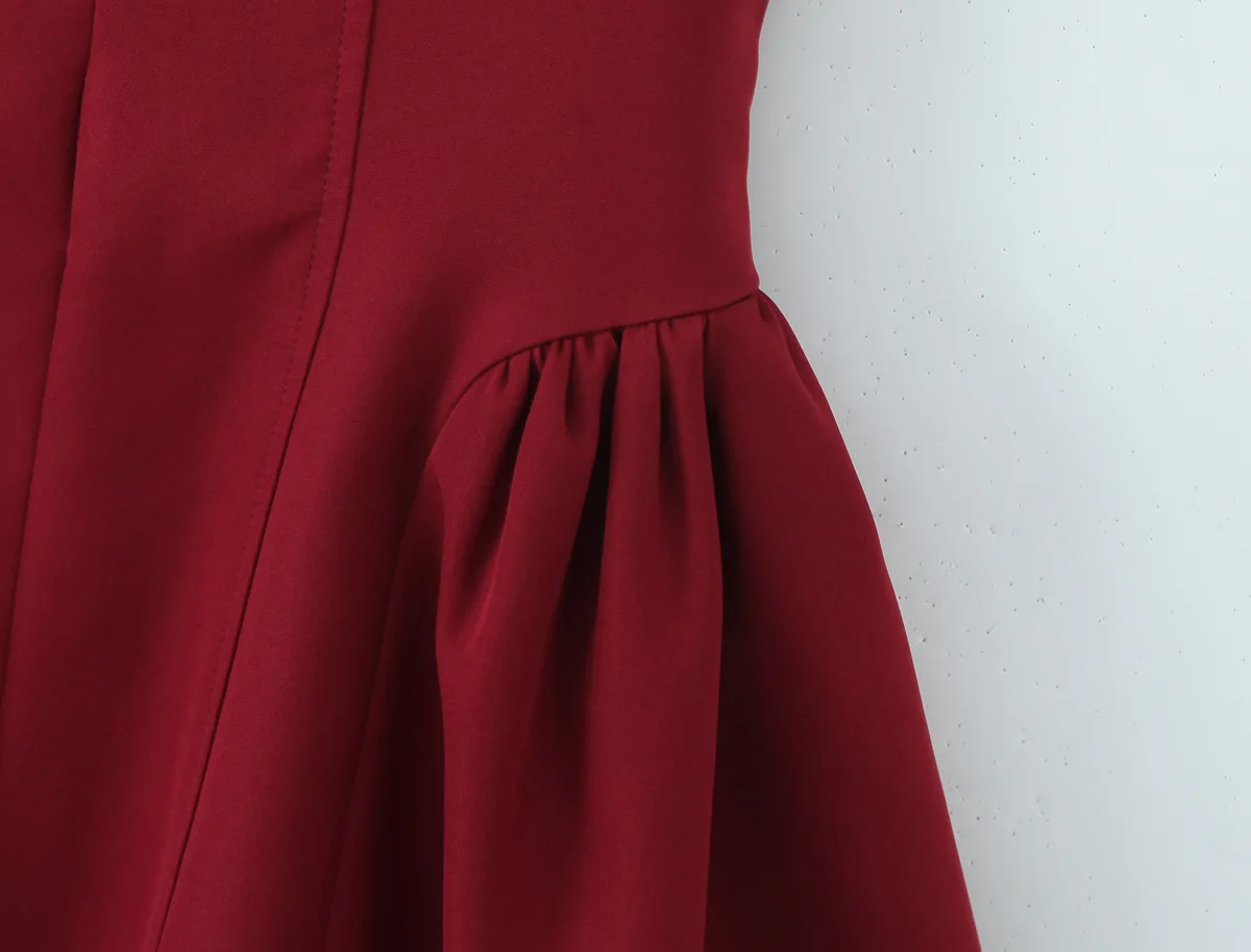 GLCMYAYA Women Dot Printed Halter Neck Backless Pleated Front A-line Mini Dress 2025 Vacation Holiday Elegant Sexy Party Dresses