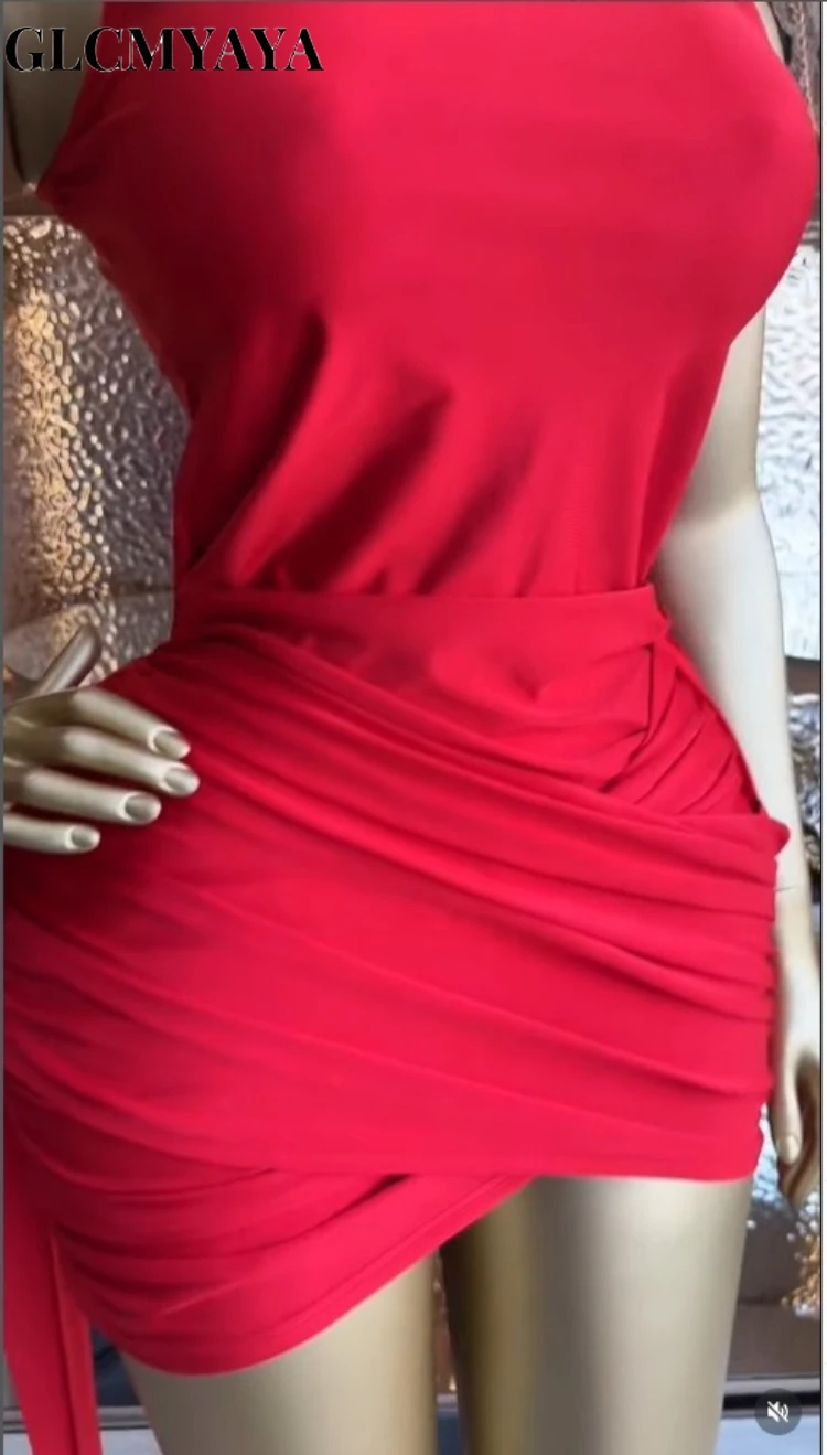 CM.YAYA Women Sleeveless Streamer Wrap Stacked Ruched Midi Formal Dress 2026 Elegant Education Party Cocktail Bodycon Dresses