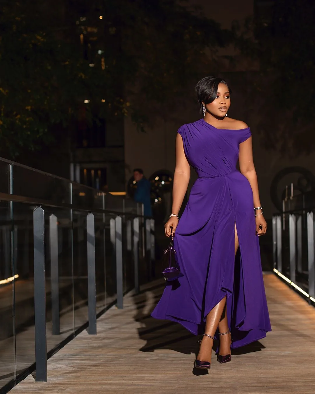 CM.YAYA Fashion Women Ruched Sleeveless High Side Split Maxi Dress Holiday Birthday Sexy Night Club Party Street Long Dresses