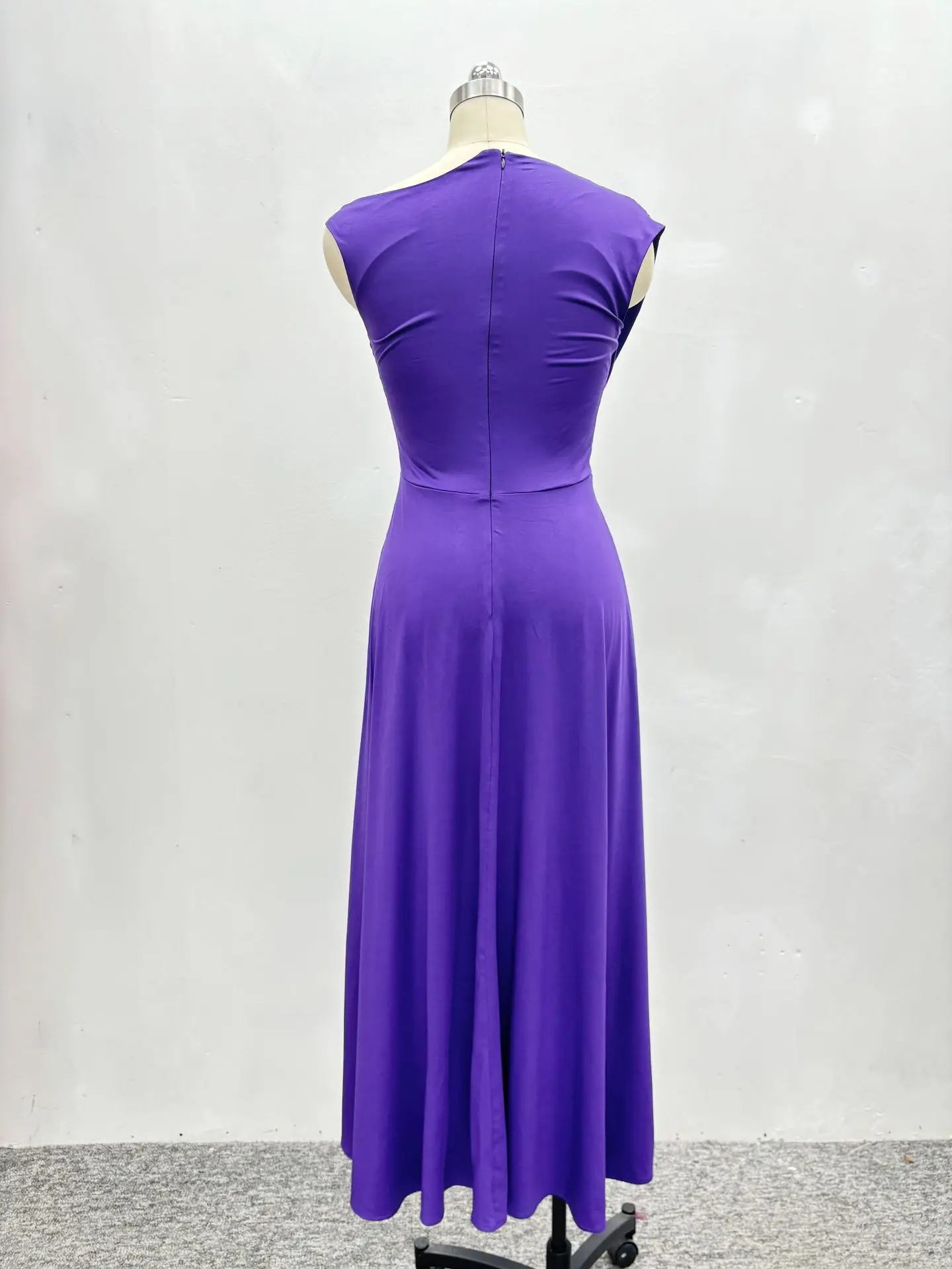 CM.YAYA Fashion Women Ruched Sleeveless High Side Split Maxi Dress Holiday Birthday Sexy Night Club Party Street Long Dresses