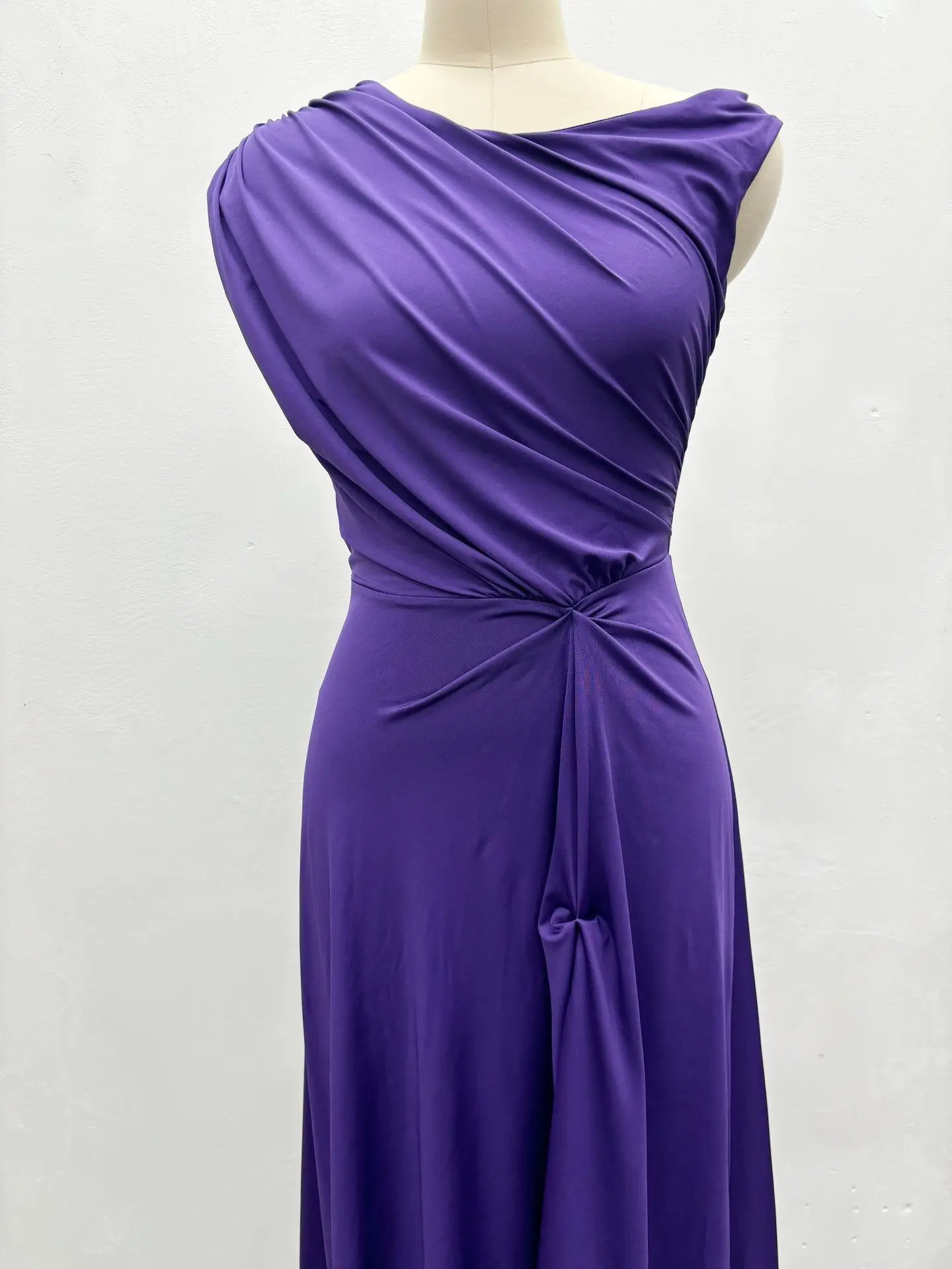 CM.YAYA Fashion Women Ruched Sleeveless High Side Split Maxi Dress Holiday Birthday Sexy Night Club Party Street Long Dresses