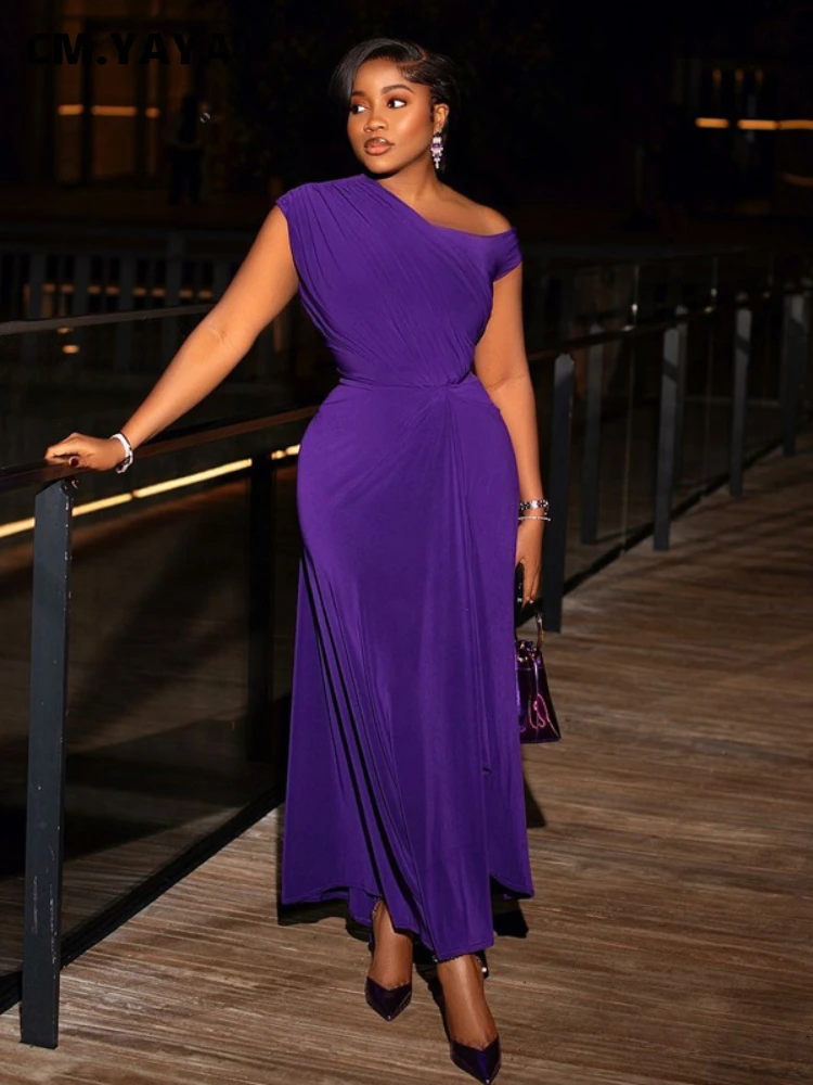 CM.YAYA Fashion Women Ruched Sleeveless High Side Split Maxi Dress Holiday Birthday Sexy Night Club Party Street Long Dresses CM.YAYA Fashion Women Ruched Sleeveless High Side Split Maxi Dress Holiday Birthday Sexy Night Club Party Street Long Dresses