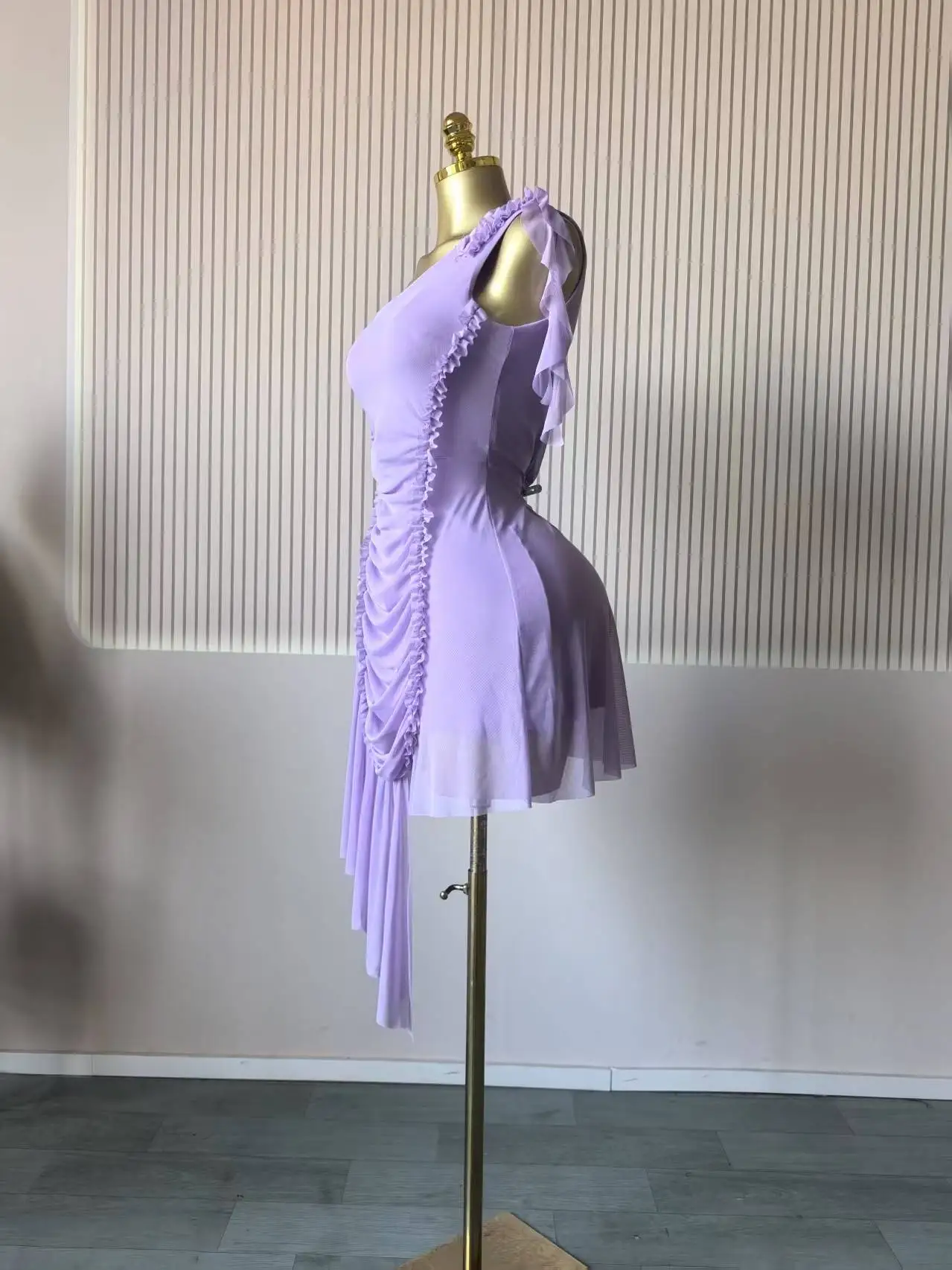 CM.YAYA Women Ruffles Streamer One Shoulder Irregular Midi Mini A-line Dress 2026 Elegant Birthday Party Dresses Trendy Vestidos