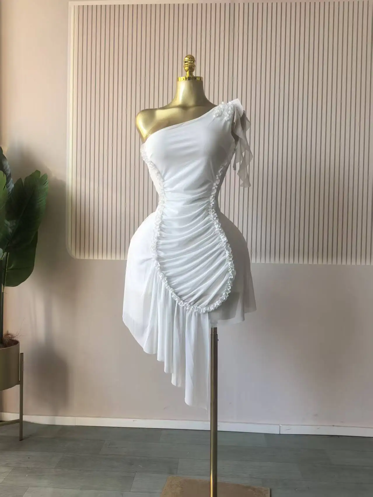 CM.YAYA Women Ruffles Streamer One Shoulder Irregular Midi Mini A-line Dress 2026 Elegant Birthday Party Dresses Trendy Vestidos