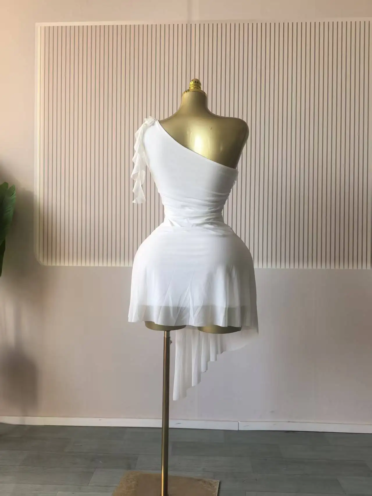 CM.YAYA Women Ruffles Streamer One Shoulder Irregular Midi Mini A-line Dress 2026 Elegant Birthday Party Dresses Trendy Vestidos