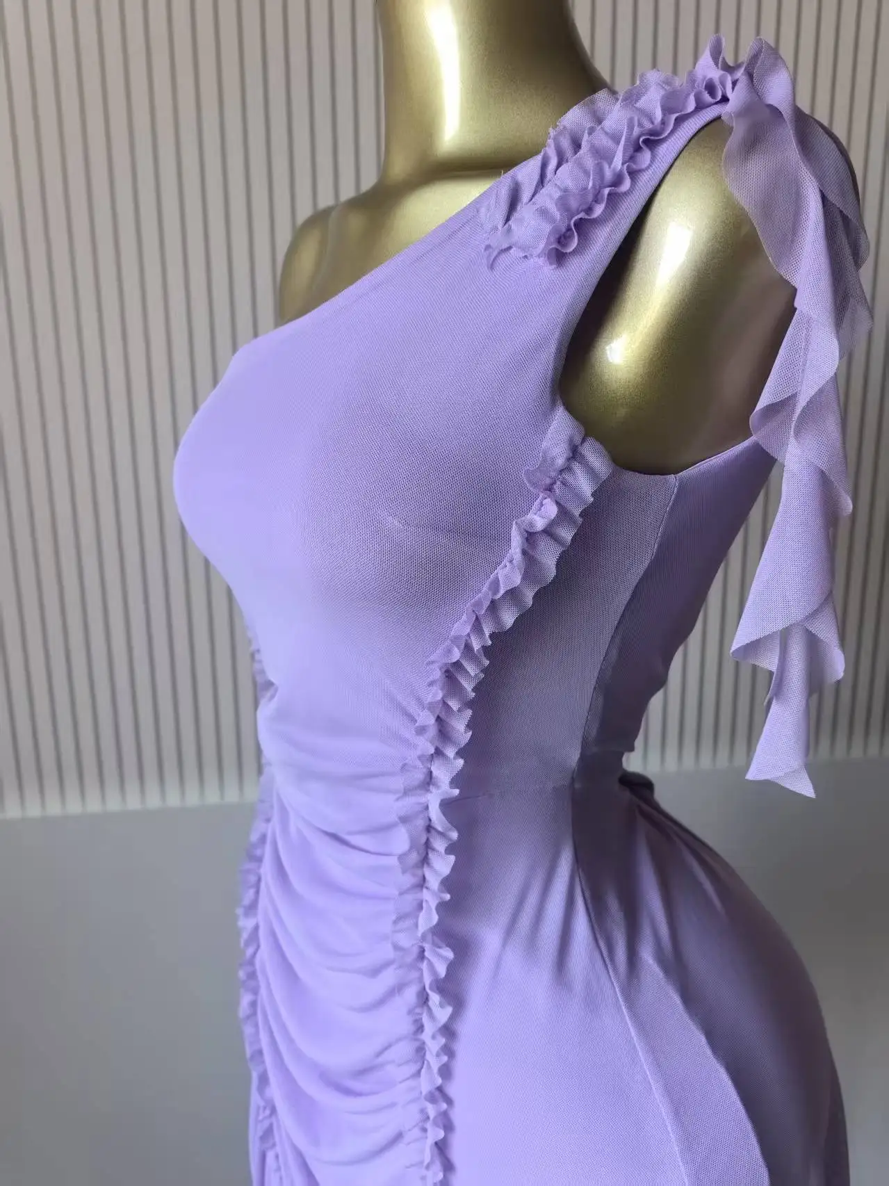 CM.YAYA Women Ruffles Streamer One Shoulder Irregular Midi Mini A-line Dress 2026 Elegant Birthday Party Dresses Trendy Vestidos