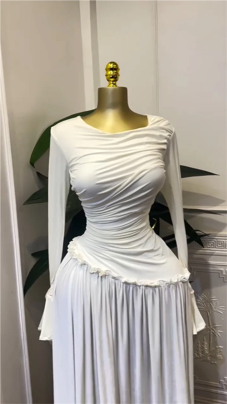 CM.YAYA Women Full Sleeve O-neck Elegant Long Dress 2026 Fall Winter Sweet Holiday Birthday Evening Sexy Party Dresses Vestidos CM.YAYA Women Full Sleeve O-neck Elegant Long Dress 2026 Fall Winter Sweet Holiday Birthday Evening Sexy Party Dresses Vestidos